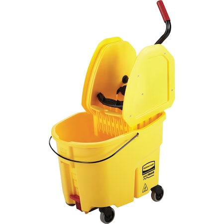 Rubbermaid Commercial Mop Bucket Wringer, WaveBreak, 20.5"x16.6"x25.5", Yellow RCP757788YL